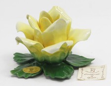 Porzellan Tisch Dekoration KERZENHALER ROSE CAPODIMONTE Tischleuchter Handarbeit