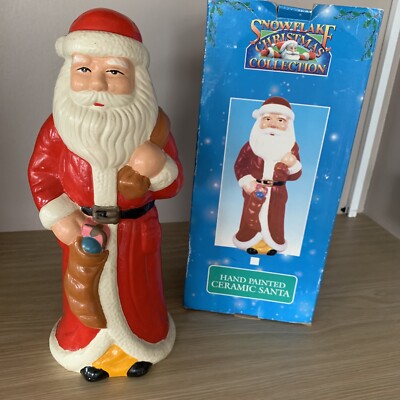 Weihnachtsmann Harz Figur Weihnachten Vintage handbemalt groß 14'' groß sehr guter Zustand