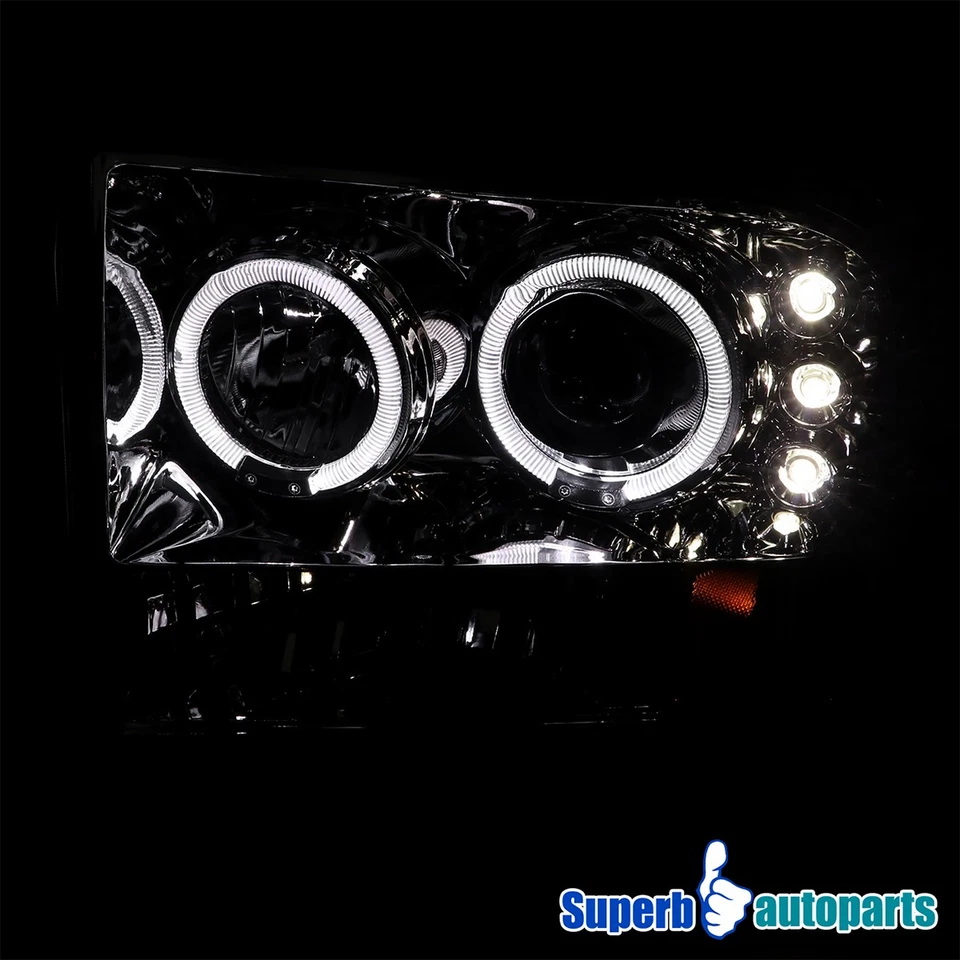 Fits 1999-2004 Ford F250 F350 F450 Super Duty Halo Projector Headlights LED Tube — 第 4/4 张图片