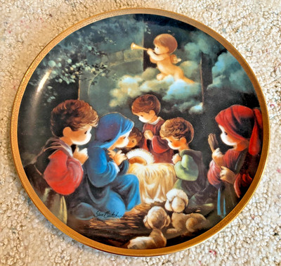 Precious Moments Come Let Us Adore Him Limited Edition Plate 1991 EUC