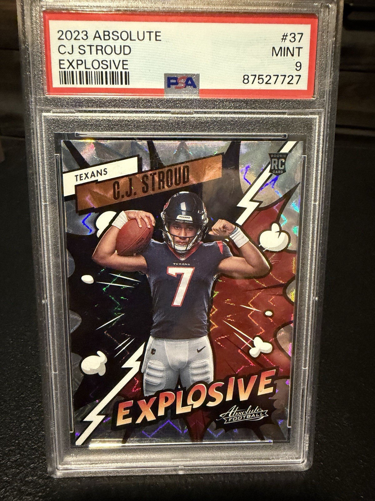 2023 Panini Absolute Explosive C.J. Stroud #37 Texans Rookie Insert PSA 9