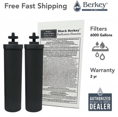 2-PK Berkey Authentic Black BB9-2 Water replacement Filters, Berkey Water System