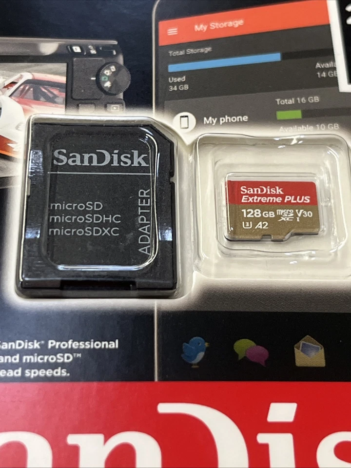 New SanDisk Extreme Plus 128GB microSDXC Card With Adapter - Image 2 of 4