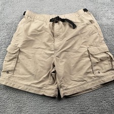 REI Cargo Shorts Mens Large Khaki Nylon Hiking UPF 50 Belted Trail Pockets