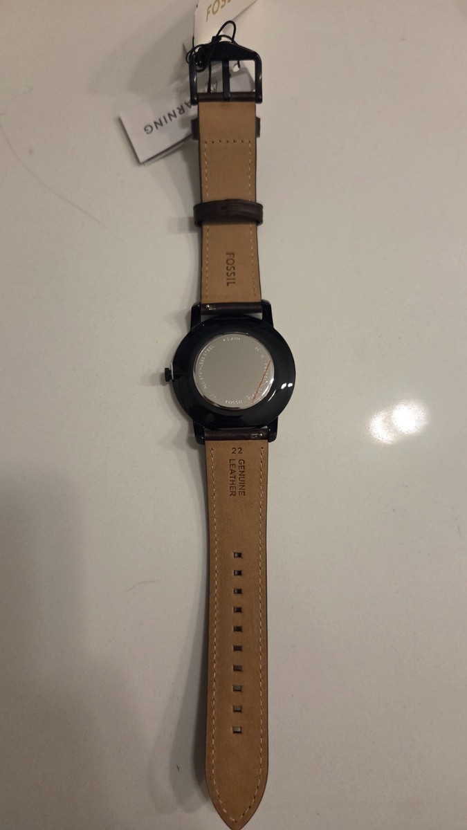 NEW - Fossil FS5551 Minimalist Three-Hand Brown Leather Watch | eBay