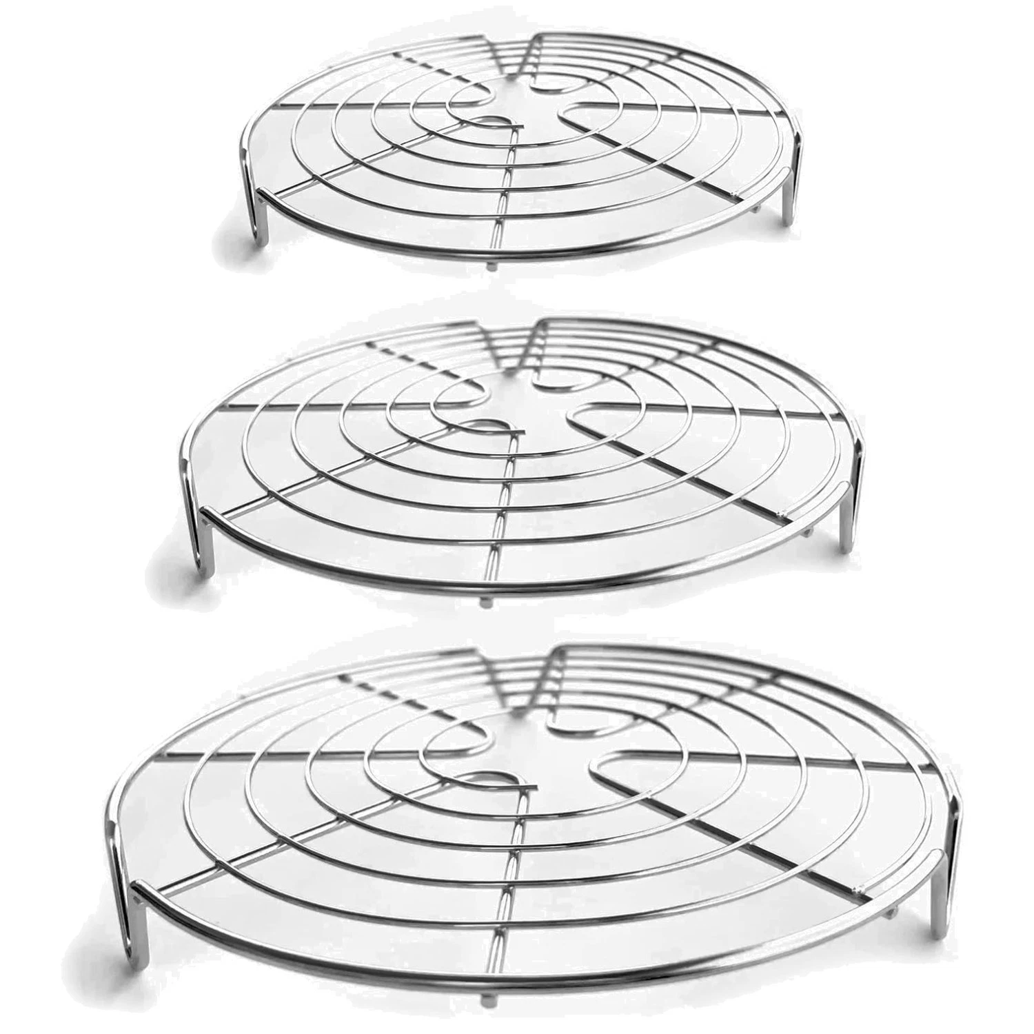 Stainless Steel Round Cooling Racks - Set of 3
Opens in a new window or tab