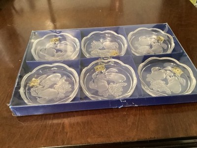 Set Of 6 Val Saint Lambert Crystal Coasters