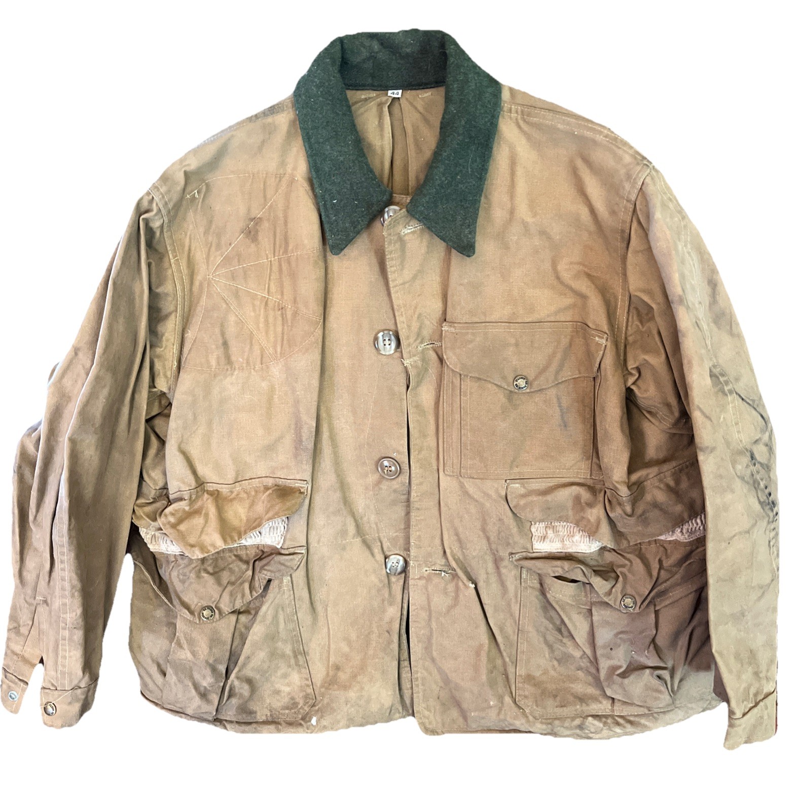 Vintage Men’s Size 44 CC Filson Seattle Waxed Canvas Field Hunting Jacket Stains image 2