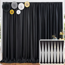 40Ft X 10Ft Black Backdrop Curtain Panels   8 Panels 5ftx10ft Thick Wrinkle Resi