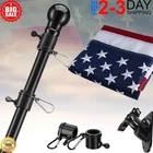 American Flag with Pole 6FT Heavy Duty 3x5 Embroidered Tangle Free Outdoor Kit
