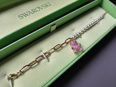 Swarovski Teddy Anhänger, Kristallperle, Bär, Rosa, Roségold