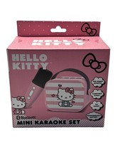 Hello Kitty Bluetooth Mini Karaoke Set Wireless Speaker Microphone FM Pink NEW