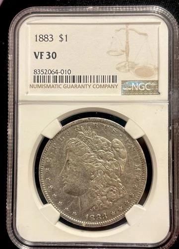 1883 $1 MORGAN DOLLAR GRADED VF30 NGC