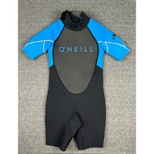 O'Neill Reactor II 2mm Kids Wetsuit Blue Black Short Sleeve Springsuit Size 4