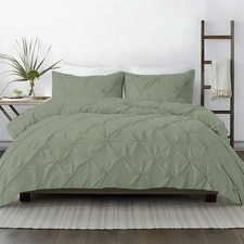 3 Pc Twin/Twin-XL Size Pinch Pleated -Pintuck Duvet Cover Set - 100 Egyptian...