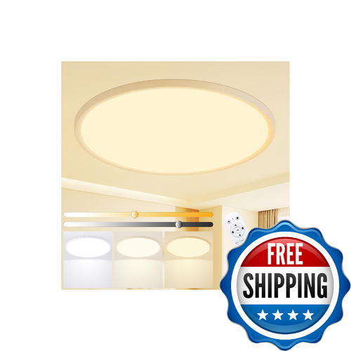Drewaay 20 Inch LED Flush Mount Ceiling Light 48W Modern Round Dimmable ...