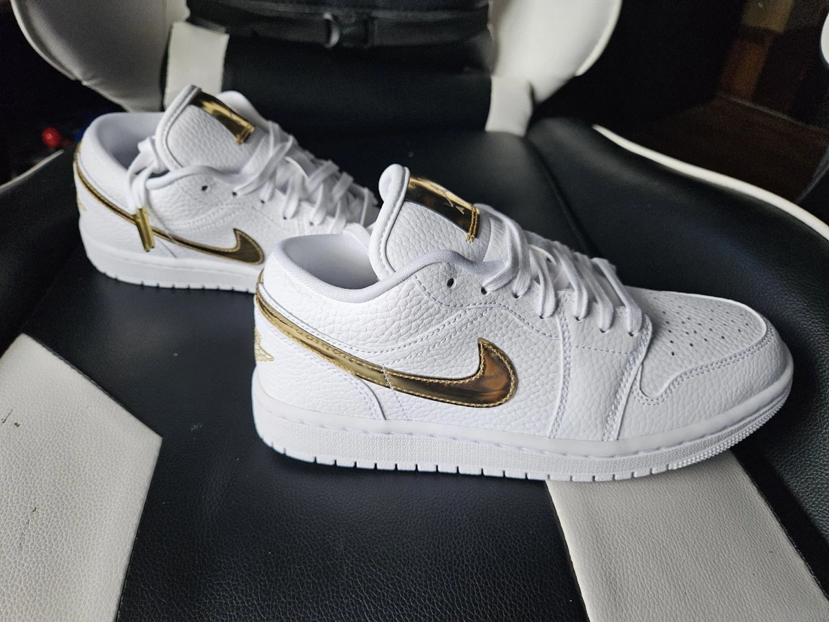 Jordan 1 Retro Low White Metallic Gold W for sale | eBay