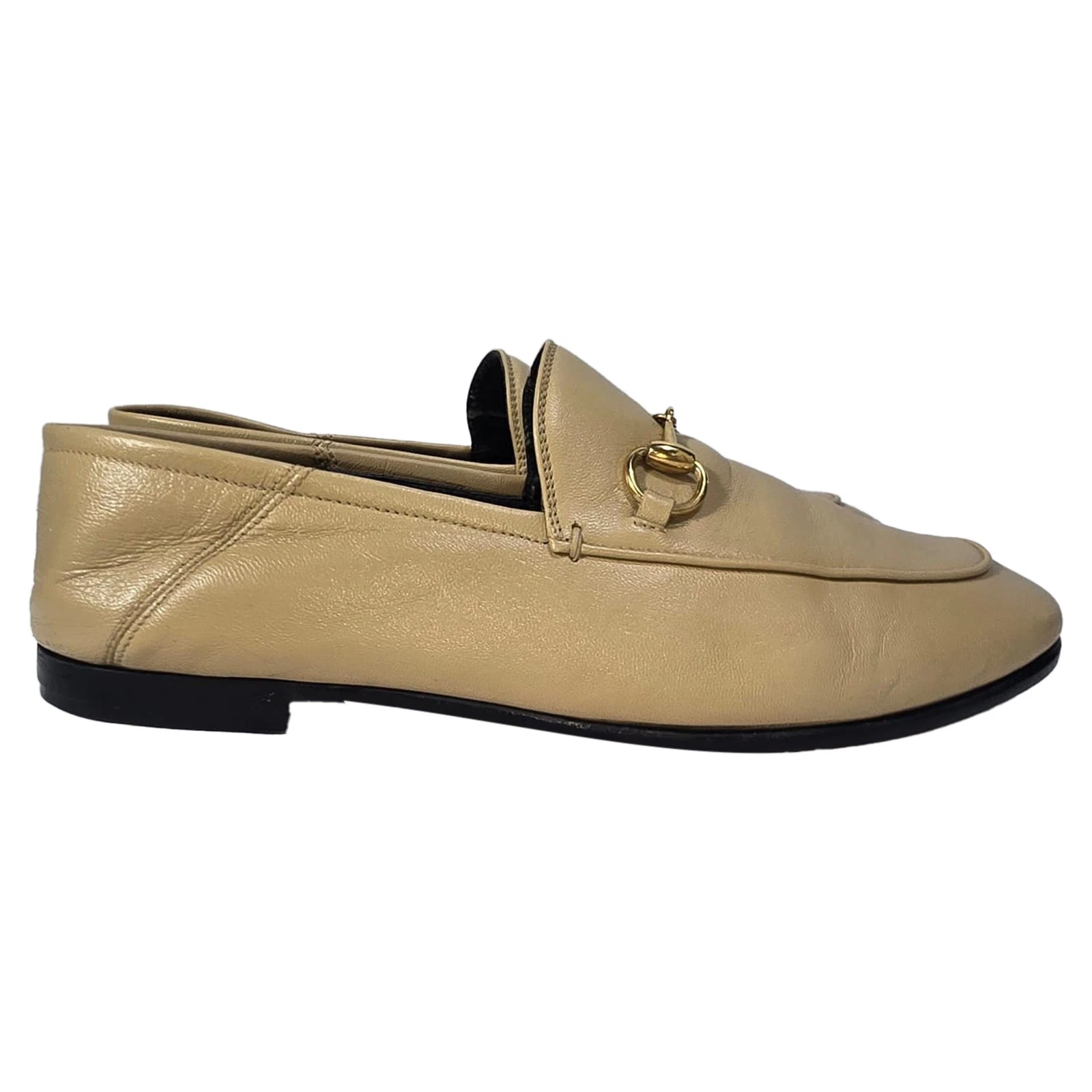 Mocassins Gucci Brixton Horsebit en cuir d'agneau femme beige taille 37