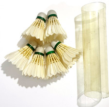 VINTAGE RSL OFFICIAL TOURNEY 6 FEATHERED BADMINTON SHUTTLECOCKS IN PLASTIC TUBE