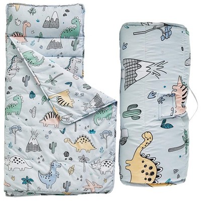 Toddler Nap Mat with Pillow and Blanket,Soft Slumber Bags for Boys,Kids Sleeping