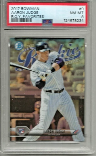 Aaron Judge 2017 Bowman R.O.Y. Favorites Rookie (#9) PSA 8