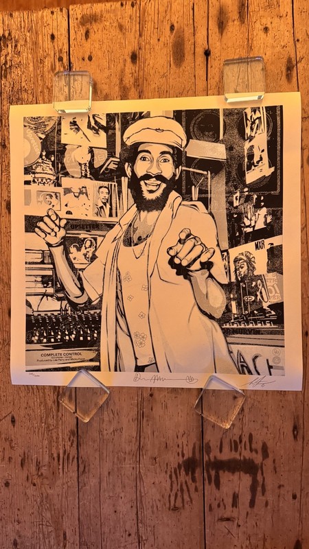 Shepard Fairey & Dennis Morris Bob Marley " Scratch On The Wire"  2021  24 x 24