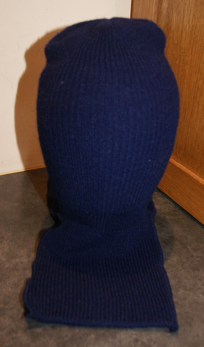 Vintage Wigwam Knit Blue Balaclava One Hole Ski Mask Neck Guard