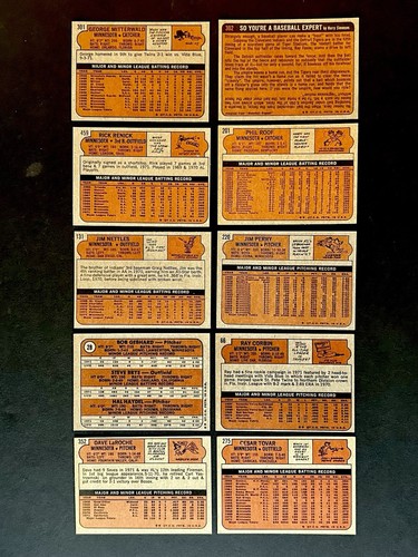 1972 TOPPS High Grade! TWINS! 10 Card Lot! Team Set Builder! w/ RC! NM! - Picture 2 of 2