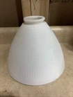 Vtg Milk Glass Lamp Shade Torchiere Waffle 8" Opening 2.25" Fitter Corning ?