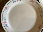 CORELLE 'EMBROIDERY'10.25" DINNER PLATES PINK & BLUE FLORAL ON BEIGE (Set of 7) — photo 4