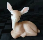 Fenton Glass Satin Deer/Natural Animal Collection/Hand Painted/Signed J Stevens