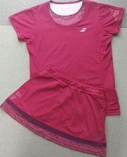 Babolat Tennis Wear Shirt Scoat Set Wine Red O Size