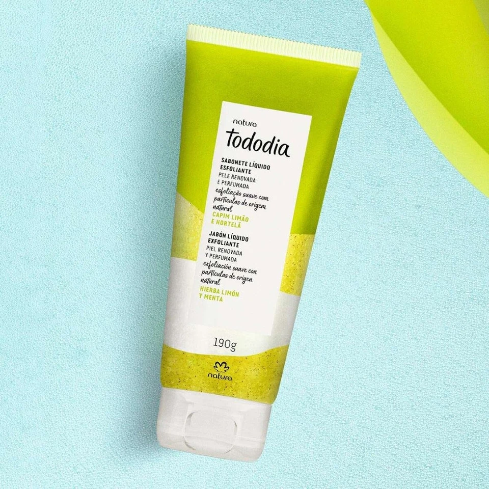 Todo Dia Lemongrass Mint Body Scrub Liquid Soap 190g Natura Skin Care - Image 2 of 3