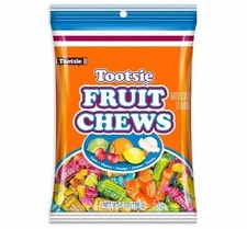 Tootsie Fruit Chews Candy, 5 Assorted Fruit Flavors, 7 oz Peg Bag Pack of 8