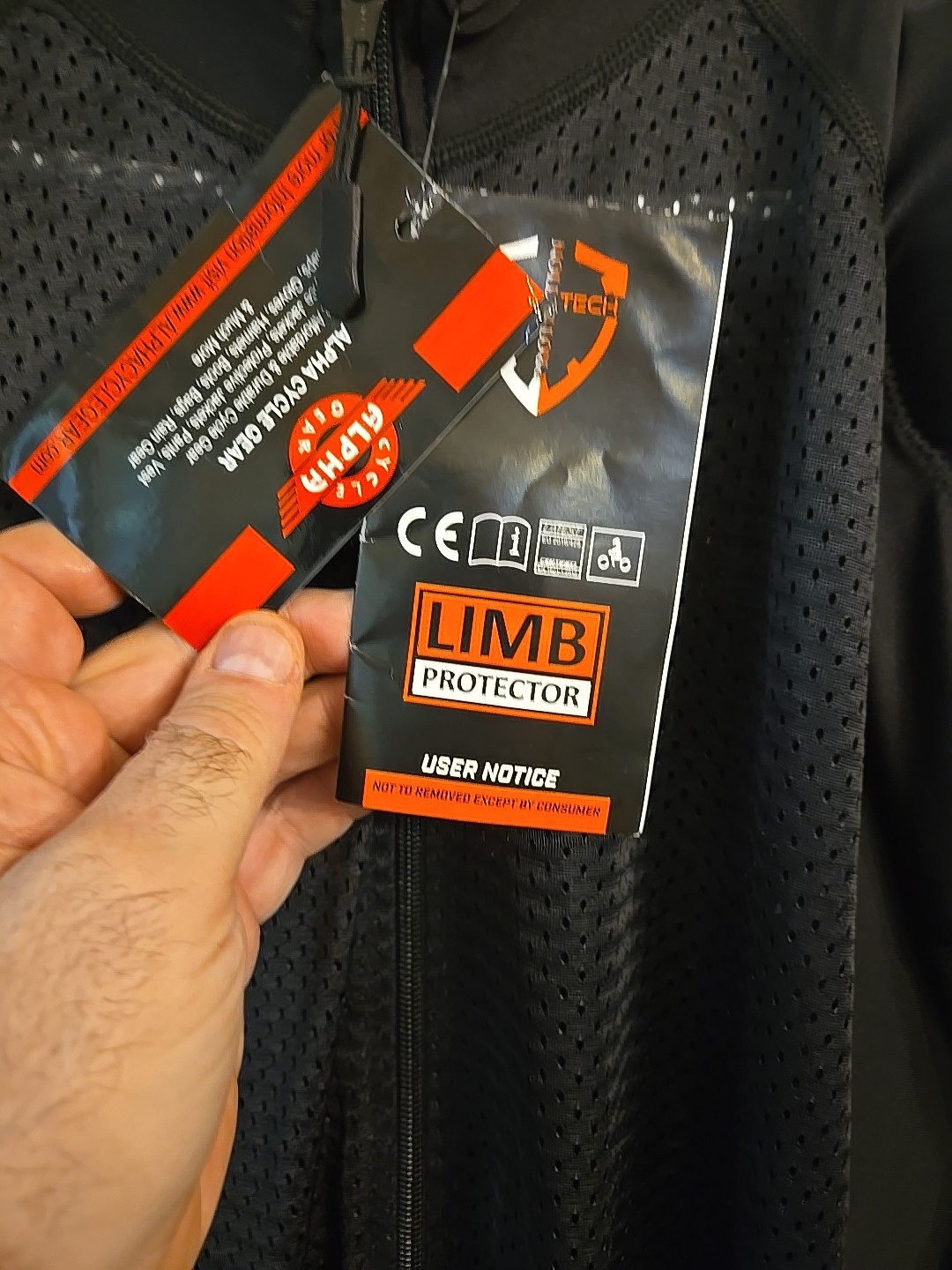 ALPHA CYCLE GEAR BREATHABLE BIKERS RIDING PROTECTION MOTORCYCLE JACKET 3XL w/Pad