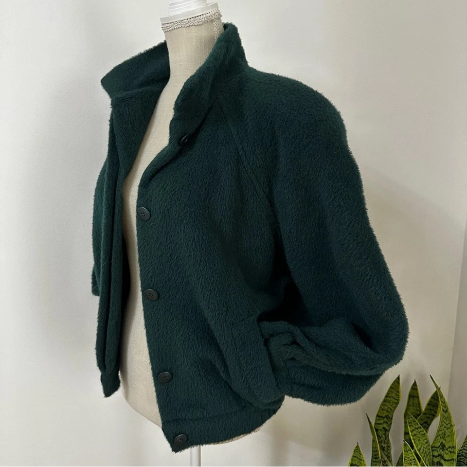 The Peruvian Connection Alpaca & Wool Dark Green Jacket Vintage Size 6 - Image 2 of 4