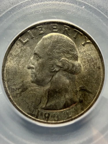 1932 25c Washington Quarter PCGS MS63 - Very Sharp Detail Lustrous with Toning