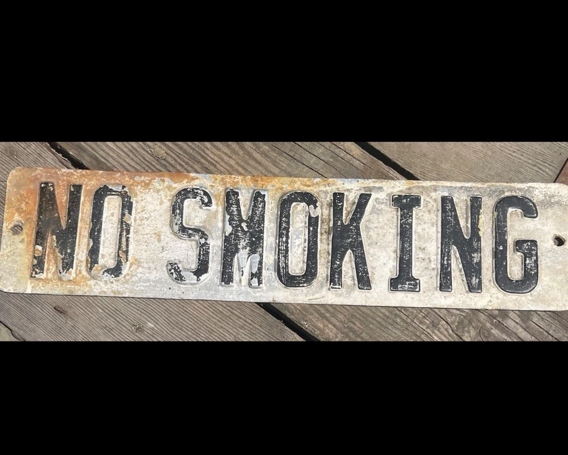Vintage No Smoking Sign In Original Advertising Signs (1930-1969