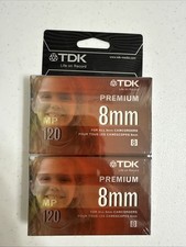 2 Pack TDK 8mm MP Premium 120 Minutes Blank Tape Brand New Sealed