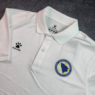 Kelme Bosnia and Herzegovina Soccer Polo Shirt Mens Medium White World Cup 2026