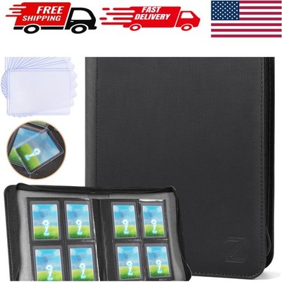 Top Loader Card Binder with Sleeves 4 Pocket Holds 128 Top Loaders St...
