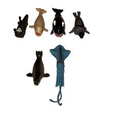 K & M Figures Orca Beluga Whale Seal Otter Cuttlefish Lot Of 6