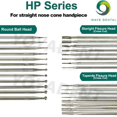 100Pcs WAVE Dental Carbide Burs Straight Surgical Round For Low Speed Nose Cone