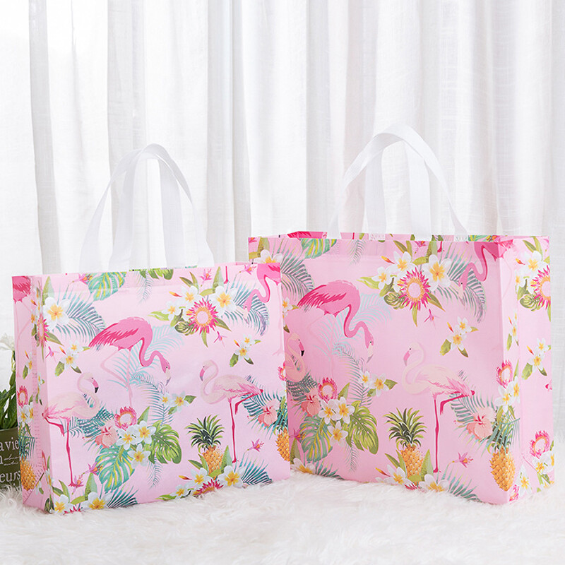 Non-woven Fabric Flamingo Shopping Bag Reusable Pouch Travel Storage Carry  Tote☋