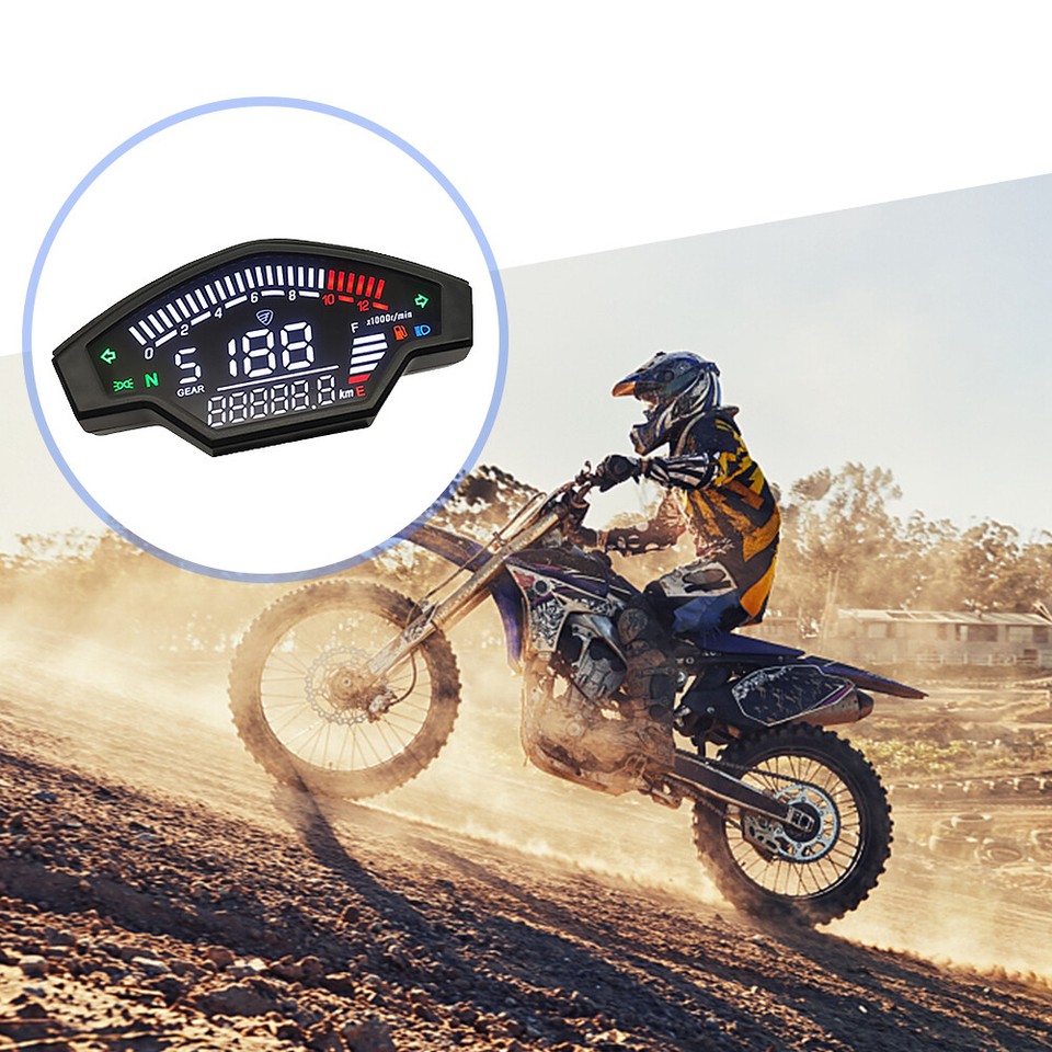 Motorcycle Speedometer LCD Display Electronic Tachometer Odometer for