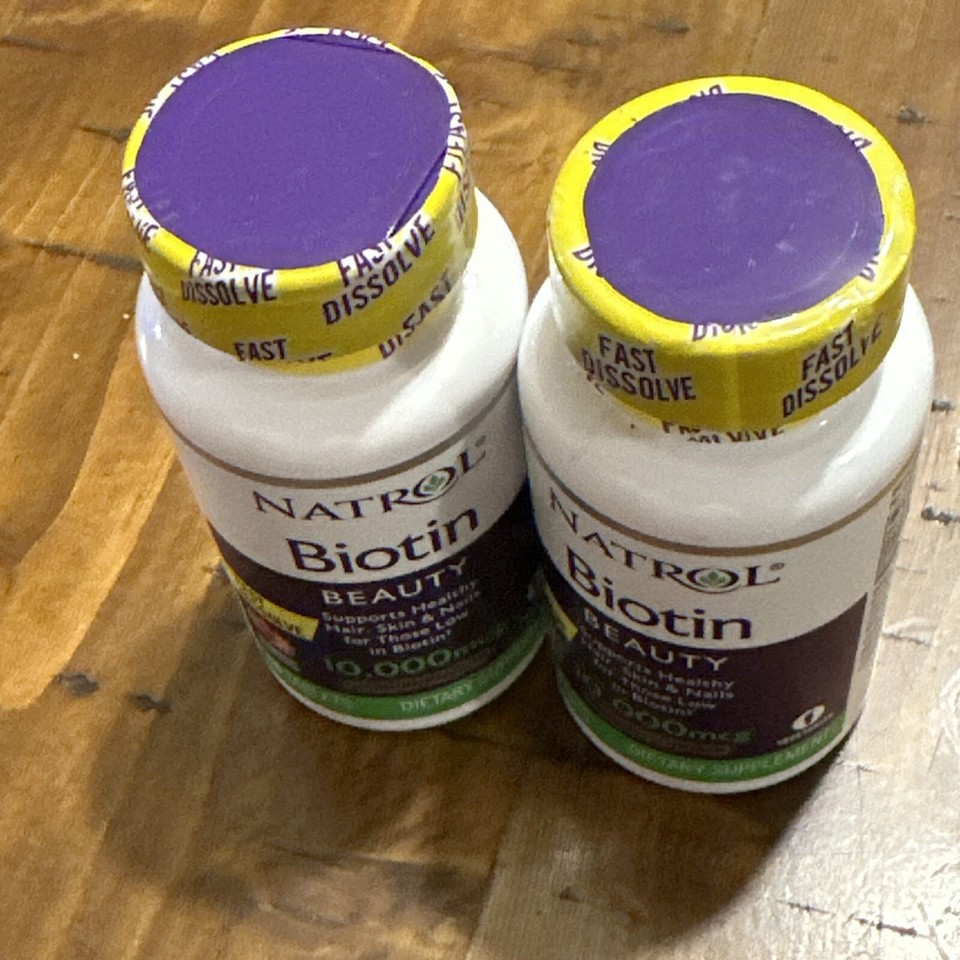 2x Natrol Biotin 10,000 mcg Maximum Strength Tablet 100 Count.BRAND