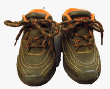 EUC Reebok Weebok Toddler Sz 4 Hiking Boots Lace Up Leather Brown Orange Lining