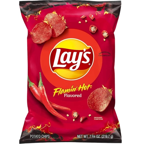 Lay's Flamin Hot Flavored Potato Chips 7.75 oz Lays 1 Bag