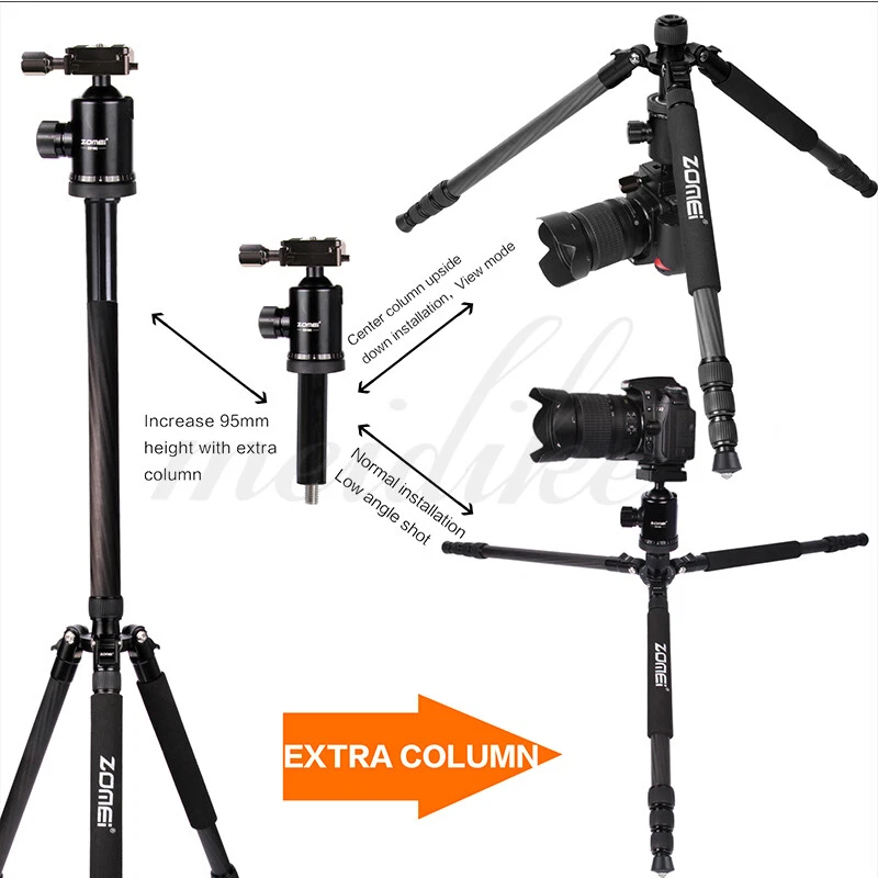 Zomei Z888C Professional Carbon Fiber Tripod Monopod&Ball Head For DSLR Camera - Image 2 of 4