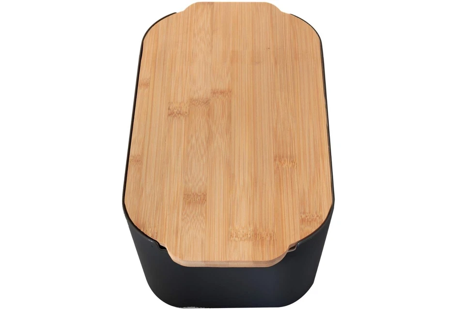 Brot Aufbewahrungsbox mit Bambusdeckel 33 x 18,5cm Brotkasten 2 Farben - Bild 2 von 4